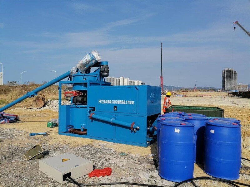 Foam concrete machine for house development