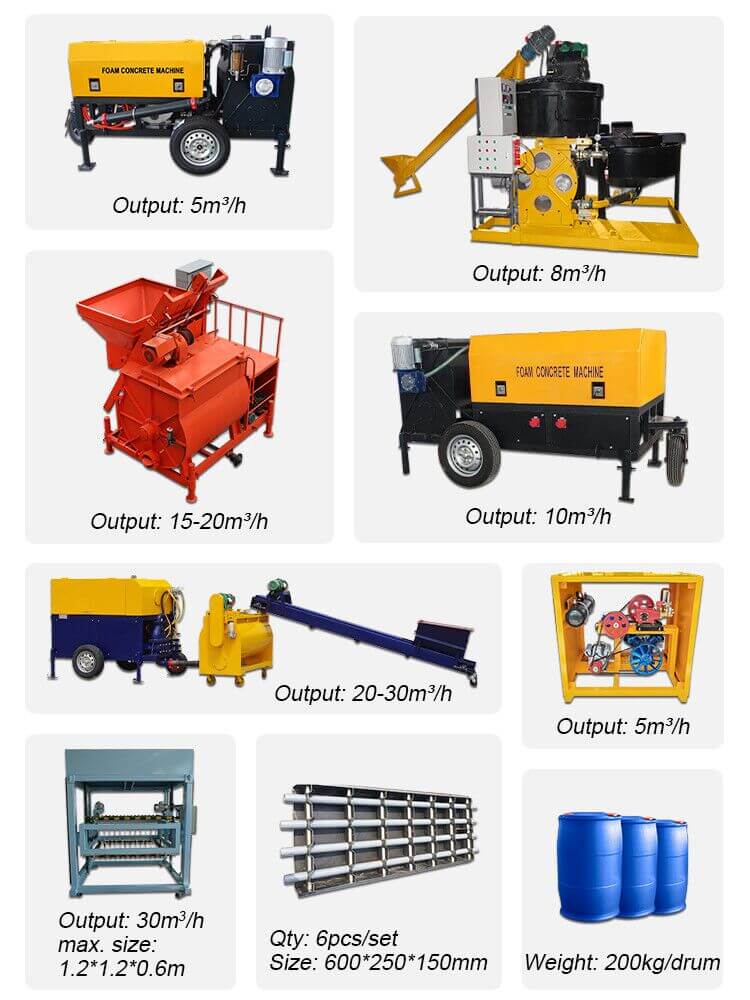 Foam concrete machine with mixer for sale